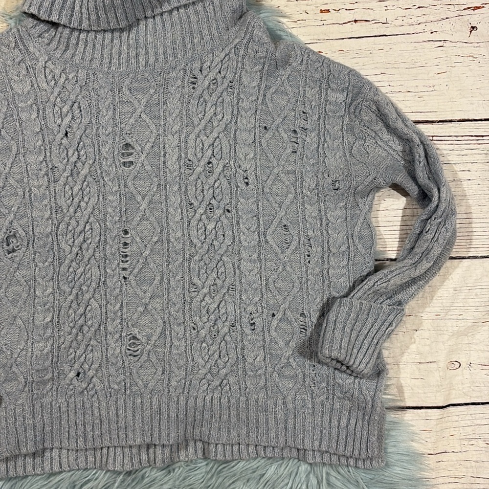 Free People Complex Cowl Neck Rip & Repaired Sweater - Picture 6 of 9